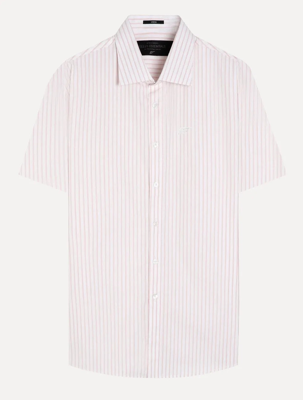 Camisa Ellus Masculina Manga Curta Tricoline Glennwood Stripe Branca