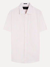 Camisa Ellus Masculina Manga Curta Tricoline Glennwood Stripe Branca