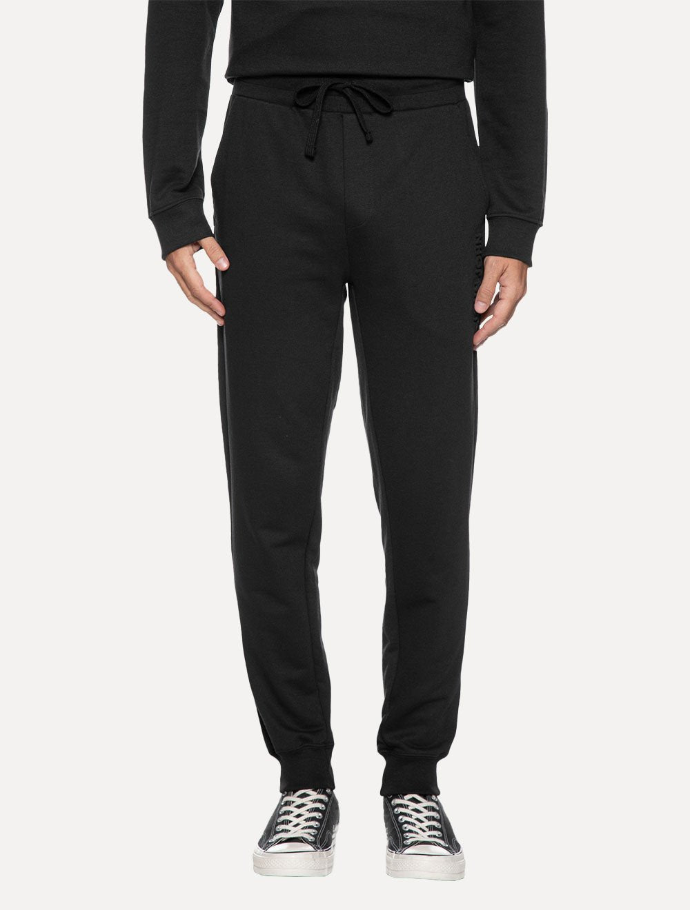 Calça John John Moletom Masculina Embossed Black Preta