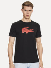 Camiseta Lacoste Masculina Jersey Sport 3D Red Logo Preta