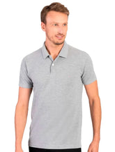 Polo Aramis Masculina Basic Piquet Cinza Mescla