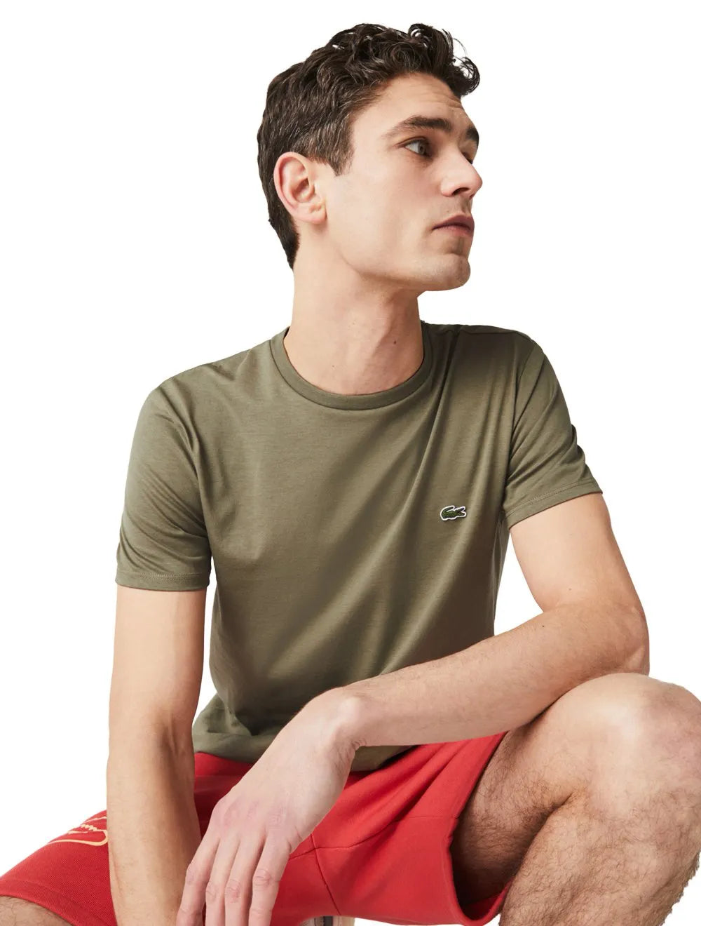 Camiseta Lacoste Masculina Jersey Pima Cotton Verde Militar