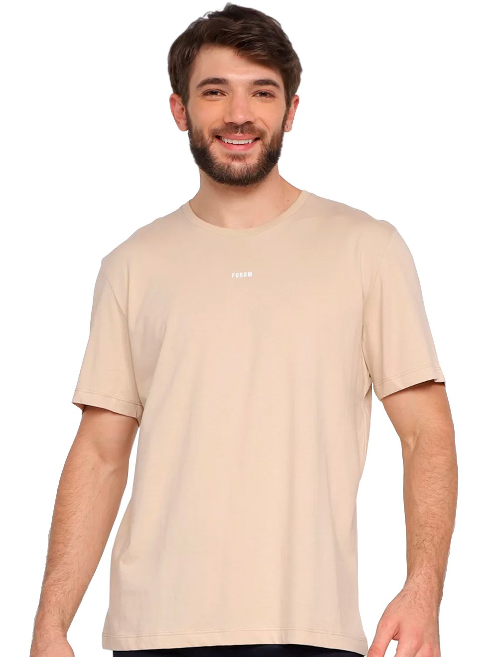 Camiseta Forum Masculina New Box Essentials Logo Areia