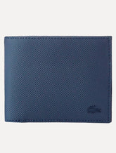Carteira Lacoste Masculina Classic Bifold Petit Piquet Azul Marinho
