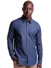 Camisa Reserva Masculina Casual Enxuto Jeans Azul Índigo
