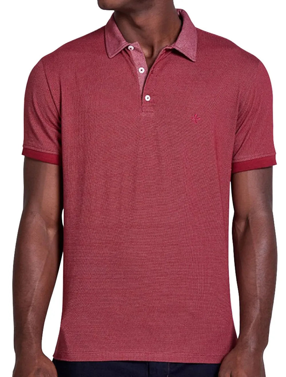 Polo Dudalina Masculina Malha Maquinetada Dots Bordô