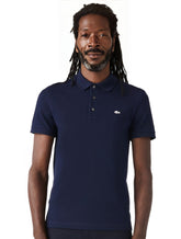 Polo Lacoste Masculina Piquet Slim Fit Stretch Azul Marinho
