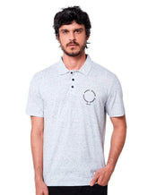 Polo John John Masculina Regular Fit Malha Points Cinza Claro Mescla
