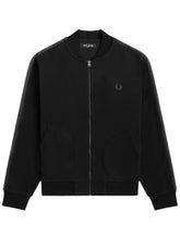 Jaqueta Fred Perry Masculina Knitted Tape Track Preta