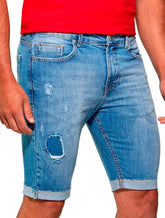 Bermuda Guess Jeans Masculina Cerzido Stone Clara