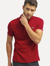 Polo Lacoste Masculina L.12.12 Bordô