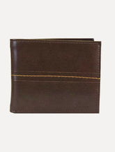 Carteira Levis Masculina Couro ID Bifold Plaid Marrom Café