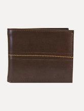 Carteira Levis Masculina Couro ID Bifold Plaid Marrom Café