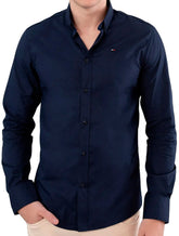 Camisa Tommy Jeans Masculina Slim Original Azul Marinho