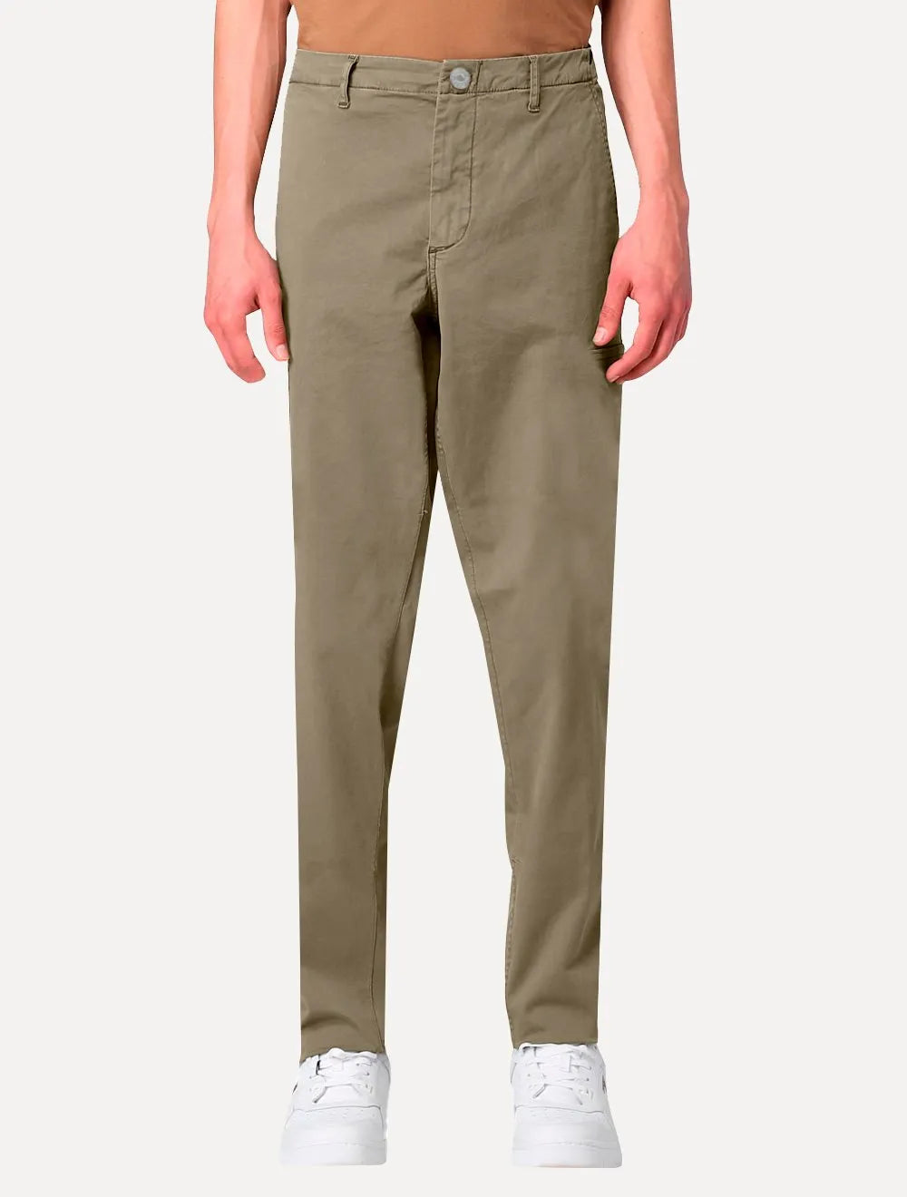 Calça Tommy Hilfiger Masculina Sarja Regular Fit Normal Rise Cáqui