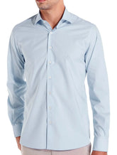 Camisa Dudalina Masculina Slim Tricoline Lisa Azul Claro
