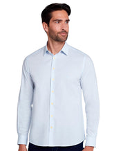 Camisa Dudalina Masculina Slim Tricoline Stretch Lisa Azul Claro