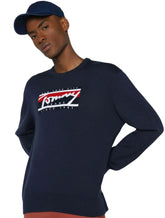 Suéter Tommy Jeans Masculino C-Neck Graphic Flag Sweater Azul Marinho
