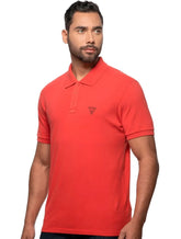 Polo Guess Masculina Piquet Cranberry Splash Laranja Coral