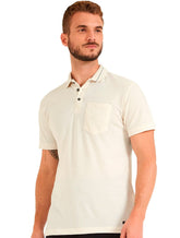 Polo Forum Masculina Muscle Linho Pocket Caqui Mescla Claro