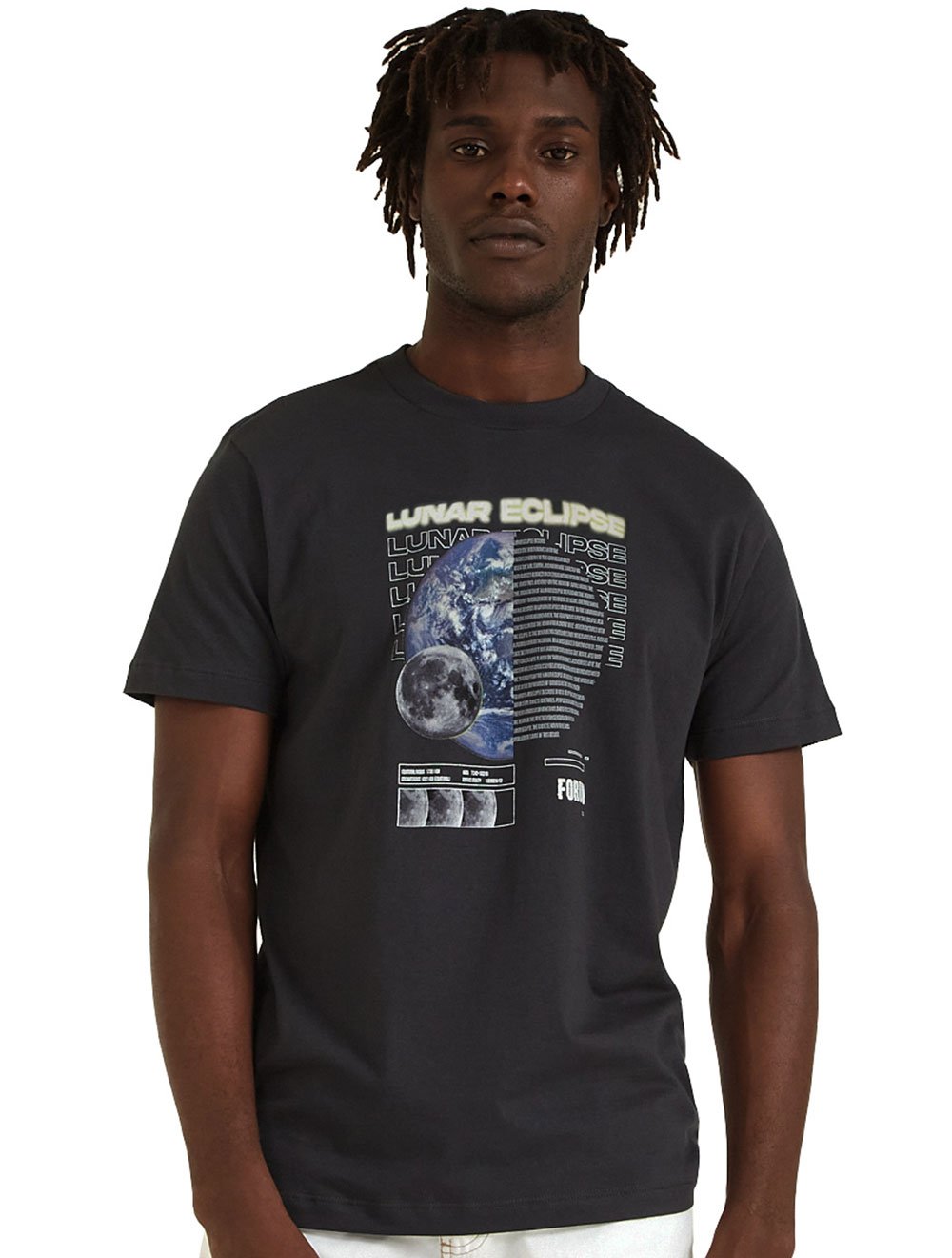Camiseta Forum Masculina Slim Lunar Eclipse Noir Chumbo