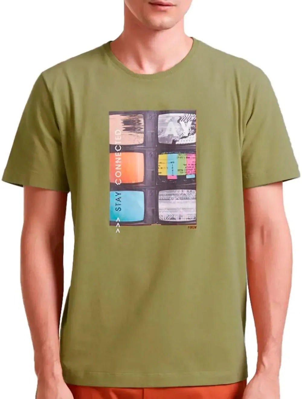Camiseta Forum Masculina Stay Connected Verde Sálvia