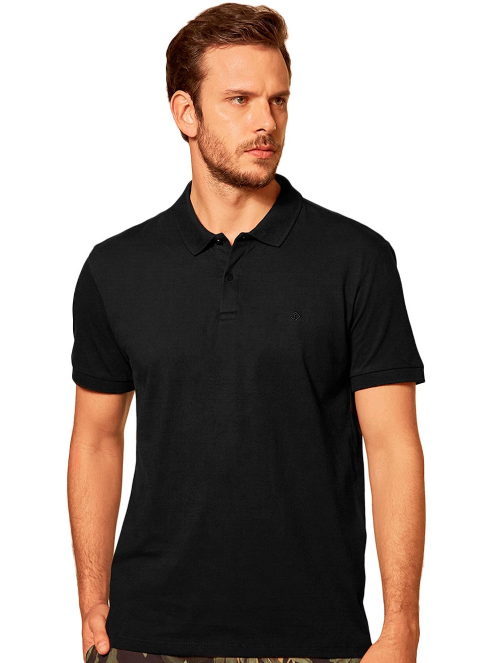 Polo Forum Masculina Piquet Basic Preta