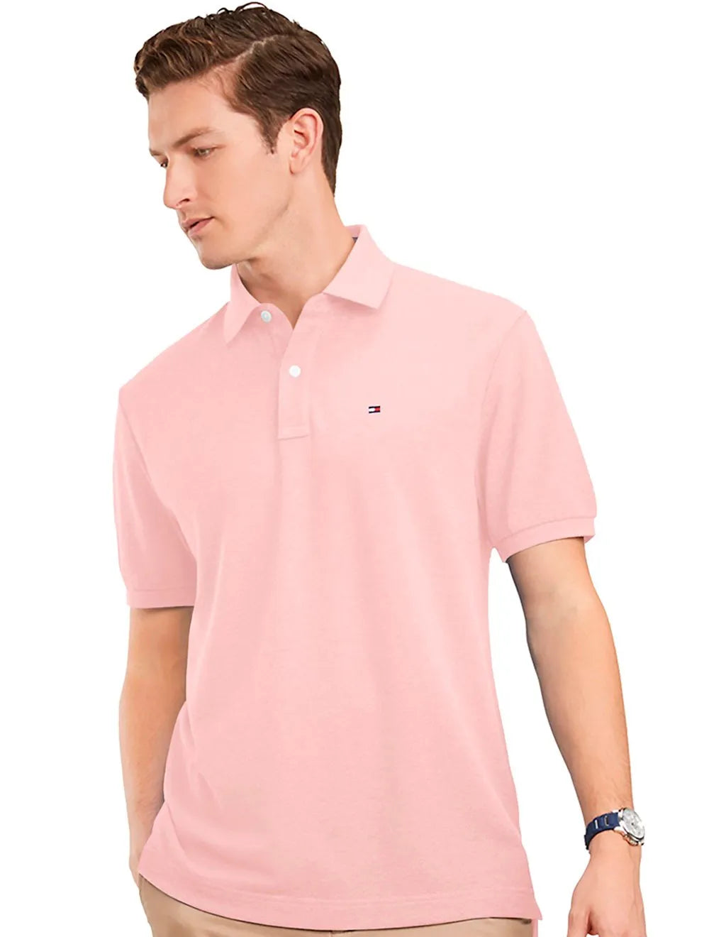Polo Tommy Hilfiger Masculina Coupe Sur Ivy Rosa