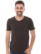 Camiseta Replay Masculina R Basic V-Neck Chumbo
