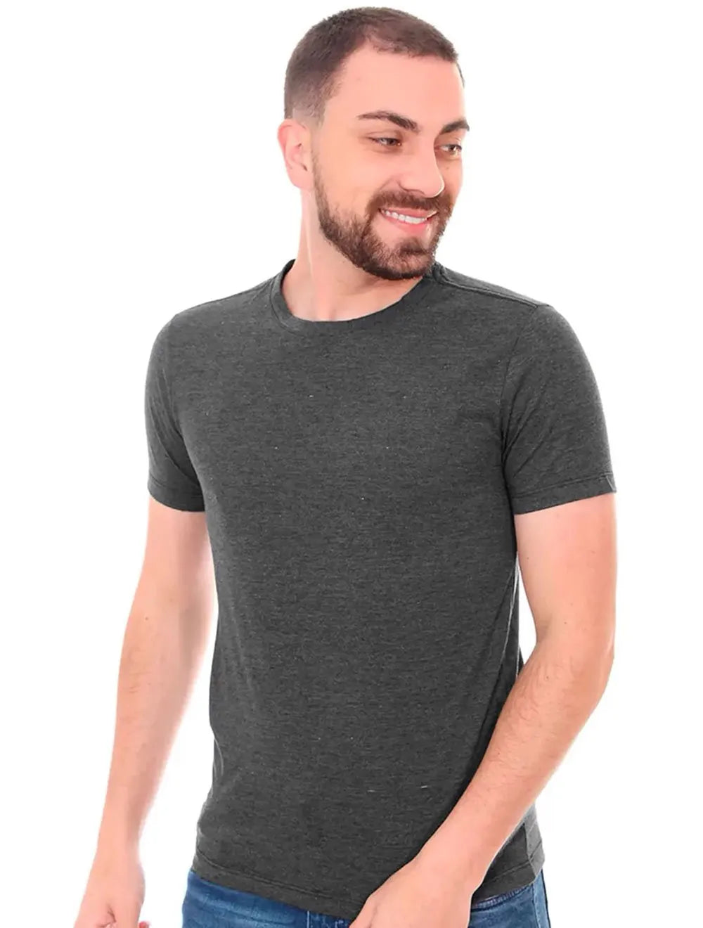 Camiseta Sergio K Masculina Back To Basics Light Blue Logo Chumbo Mescla
