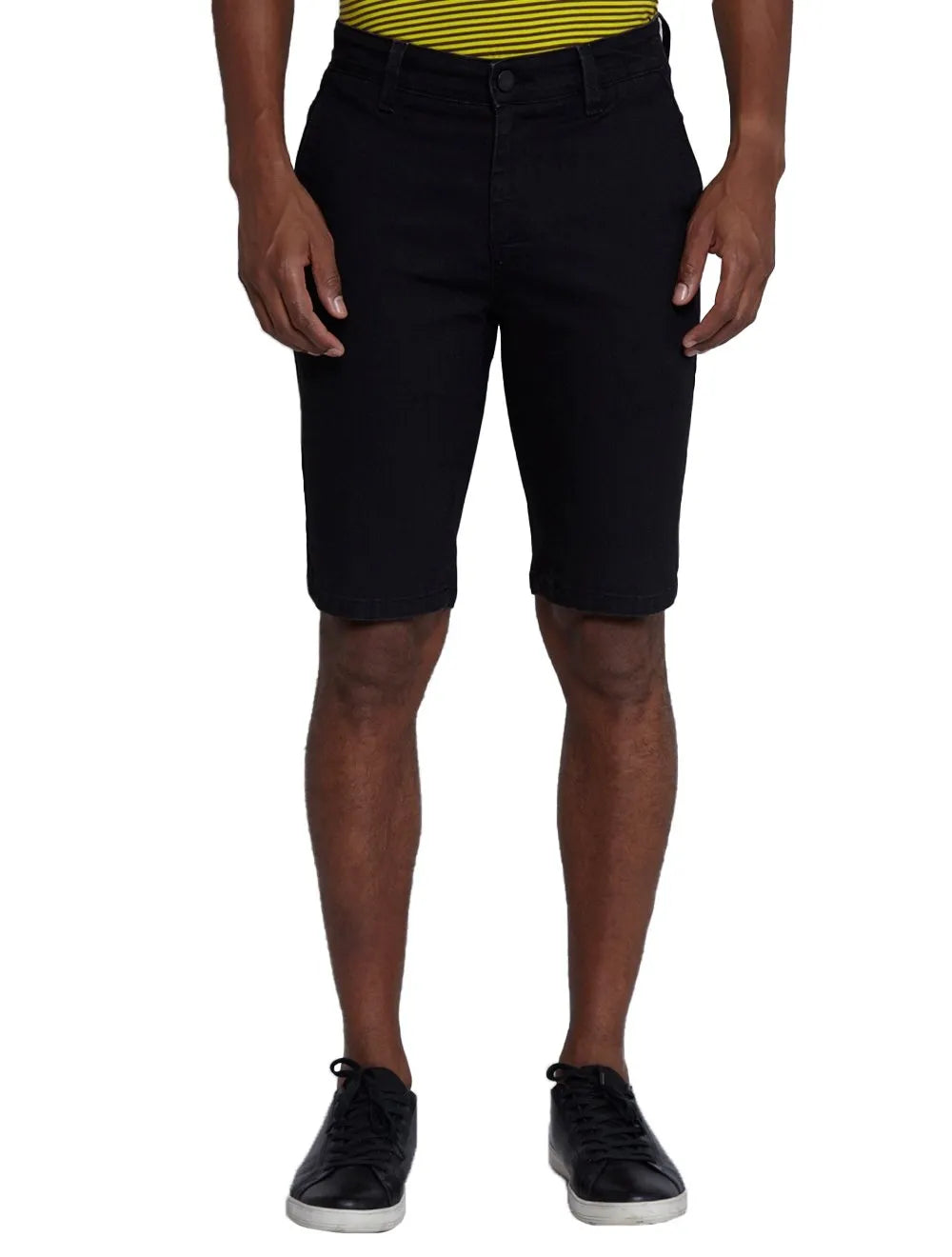 Bermuda Dudalina Jeans Masculina Stretch Bolso Faca Black Preta