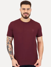 Camiseta Guess Masculina Bordado Peito Bordô