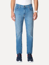Calça Tommy Hilfiger Jeans Masculina Straight Denton Lucas Azul