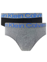 Cueca Calvin Klein Brief Cotton Stretch Preta e Cinza Blu Logo Pack C11.03 CZ06 2UN