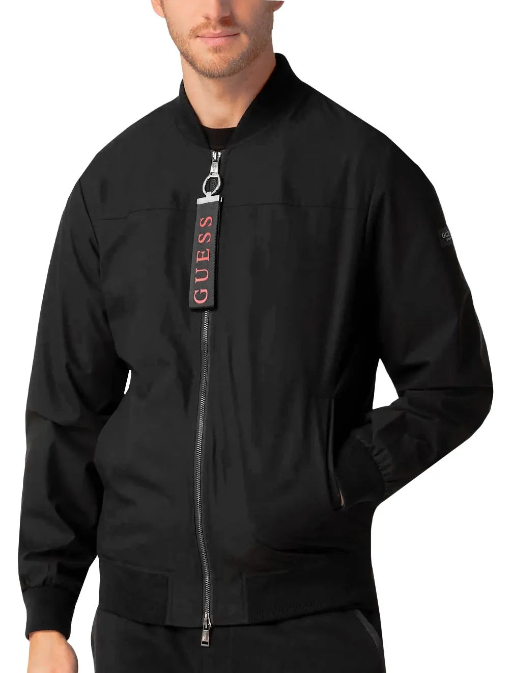 Jaqueta Guess Masculina Relaxed Bomber Comfort Flight Preta