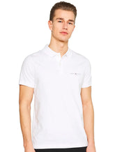 Polo Tommy Hilfiger Masculina Malha Clean Jersey Branco