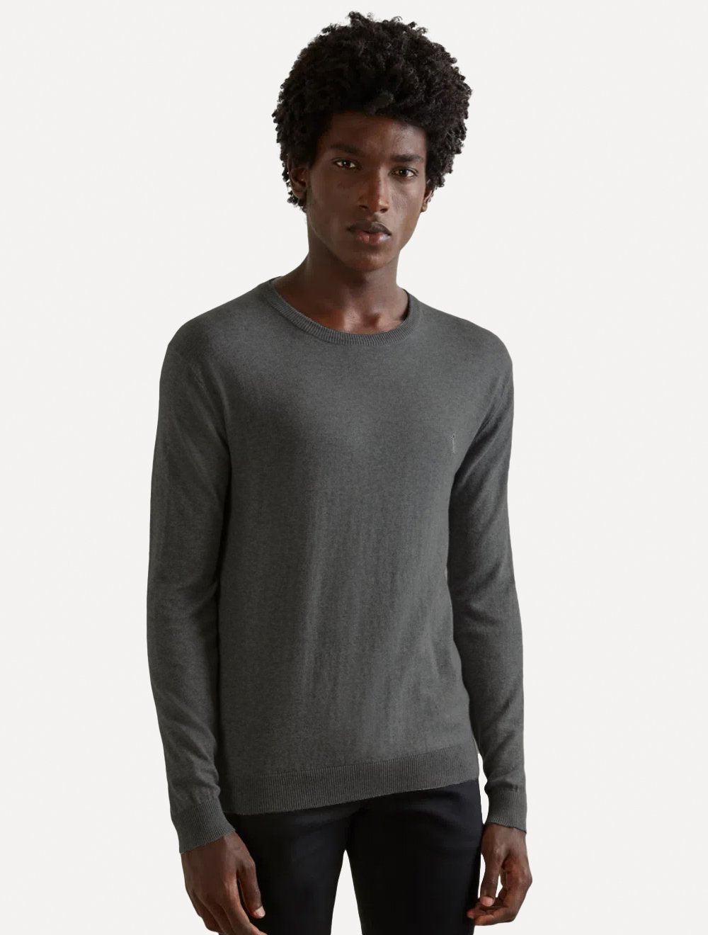 Suéter Reserva Masculino Tricot Basico Gola Careca Chumbo Mescla