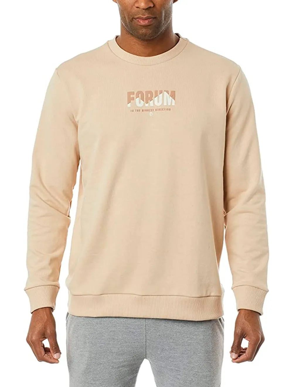 Moletom Forum Masculino Comfort Crewneck Highest Direction Caqui