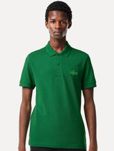 Polo Lacoste Masculina Regular Piquet Quilted Crocodile Badge Verde