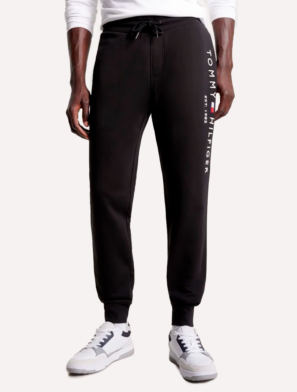 Calça Tommy Hilfiger Masculina Moletom Basic Branded Logo Preta