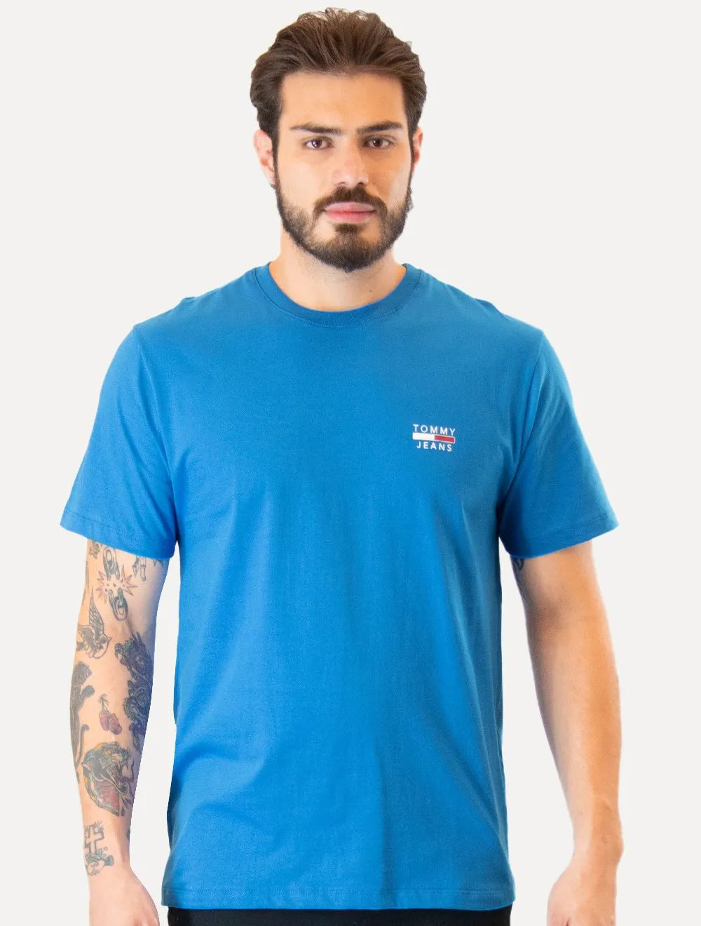 Camiseta Tommy Jeans Masculina Chest Logo Tee Azul