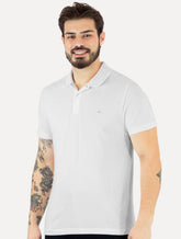 Polo Calvin Klein Masculina Piquet Slim Básica Sem Friso Branca
