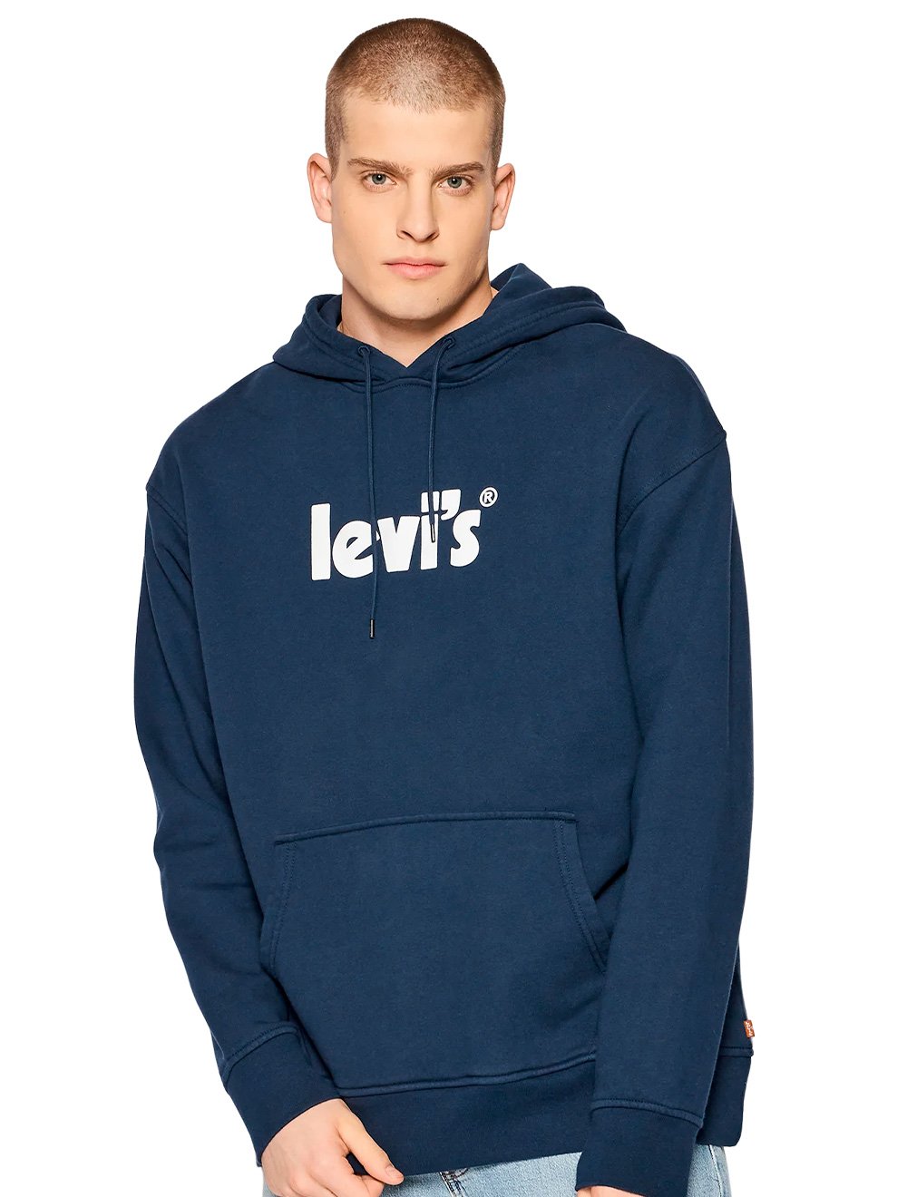 Moletom Levis Masculino Hoodie Fleece Relaxed Graphic Azul Marinho