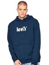 Moletom Levis Masculino Hoodie Fleece Relaxed Graphic Azul Marinho
