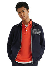 Moletom Tommy Hilfiger Masculina Badged Graphic Zip Through Azul Marinho