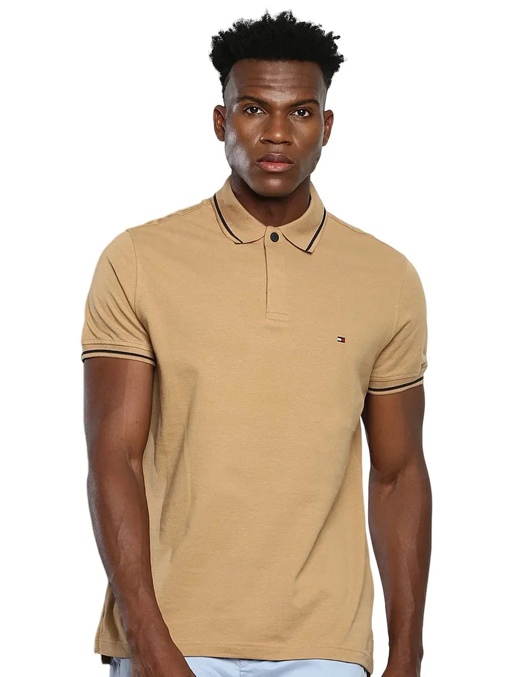 Polo Tommy Hilfiger Athletic Prep Pure Cotton Marrom Claro