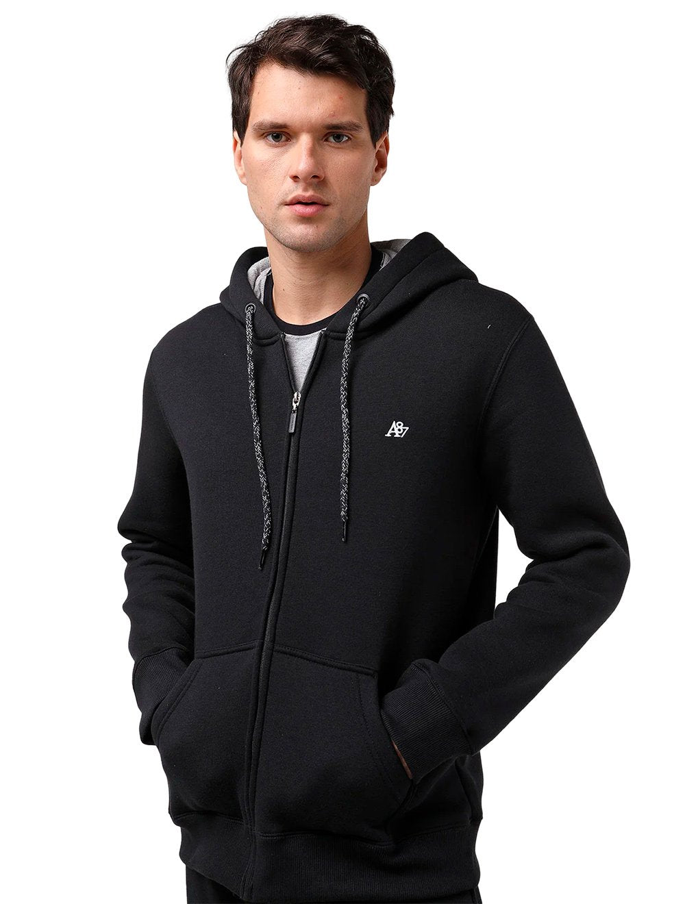 Moletom Aeropostale Masculino Hoodie Full-Zip A87 Preto