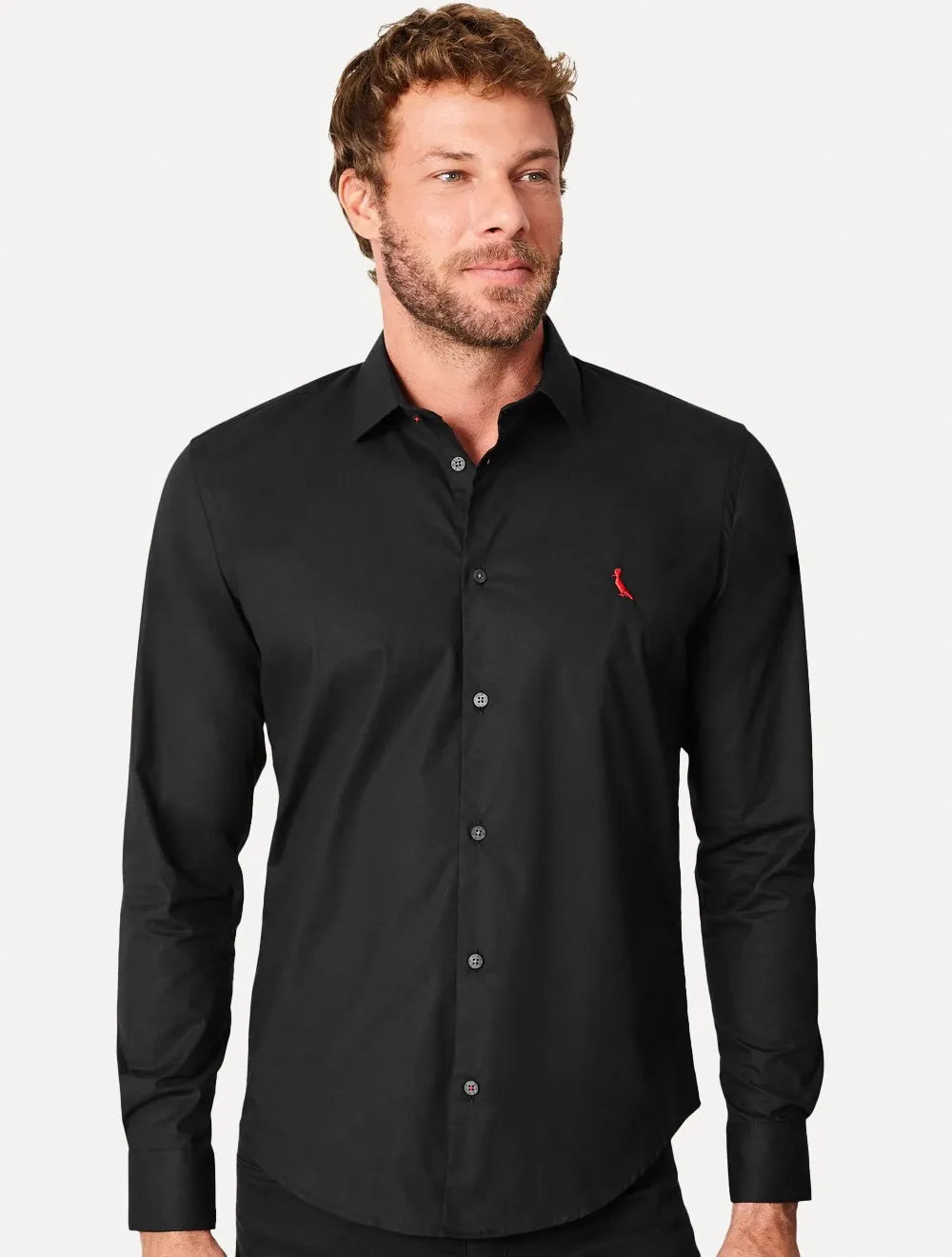 Camisa Reserva Masculina Casual Stretch Enxuto Preta