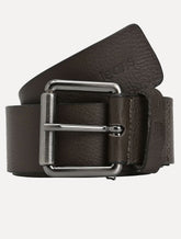Cinto Calvin Klein Jeans Couro Roller Logo Marrom Café