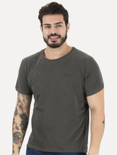 Camiseta Ellus Masculina Cotton Fine Grunge Gothic Classic Chumbo Mescla